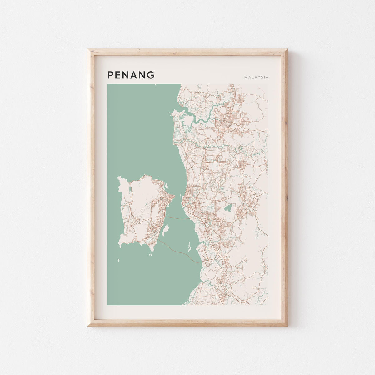 penang, malaysia map poster - image 1