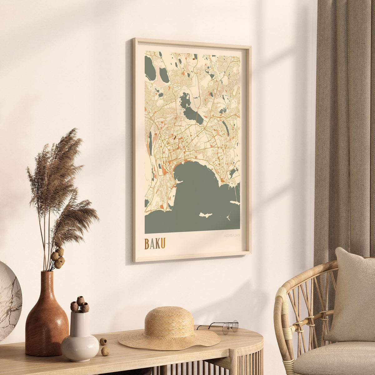 baku, azerbaijan map poster - image 2