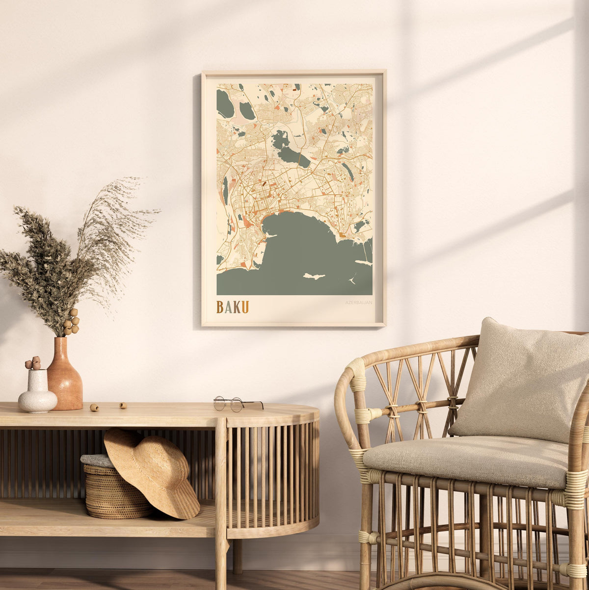 baku, azerbaijan map poster - image 3