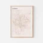 lusaka, zambia map poster - image 1