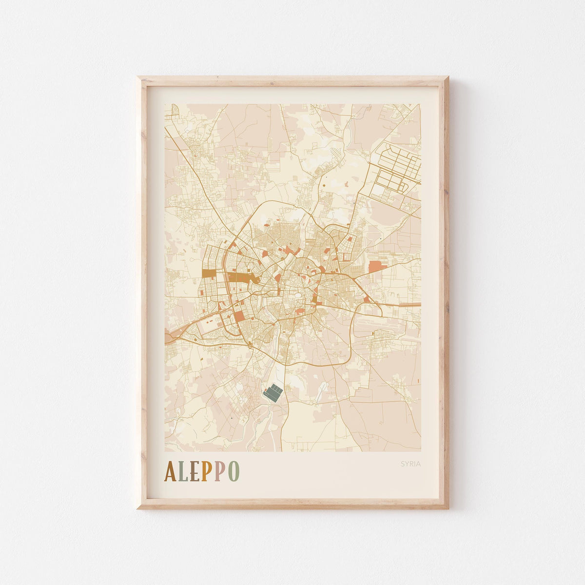 aleppo, syria map poster - image 1