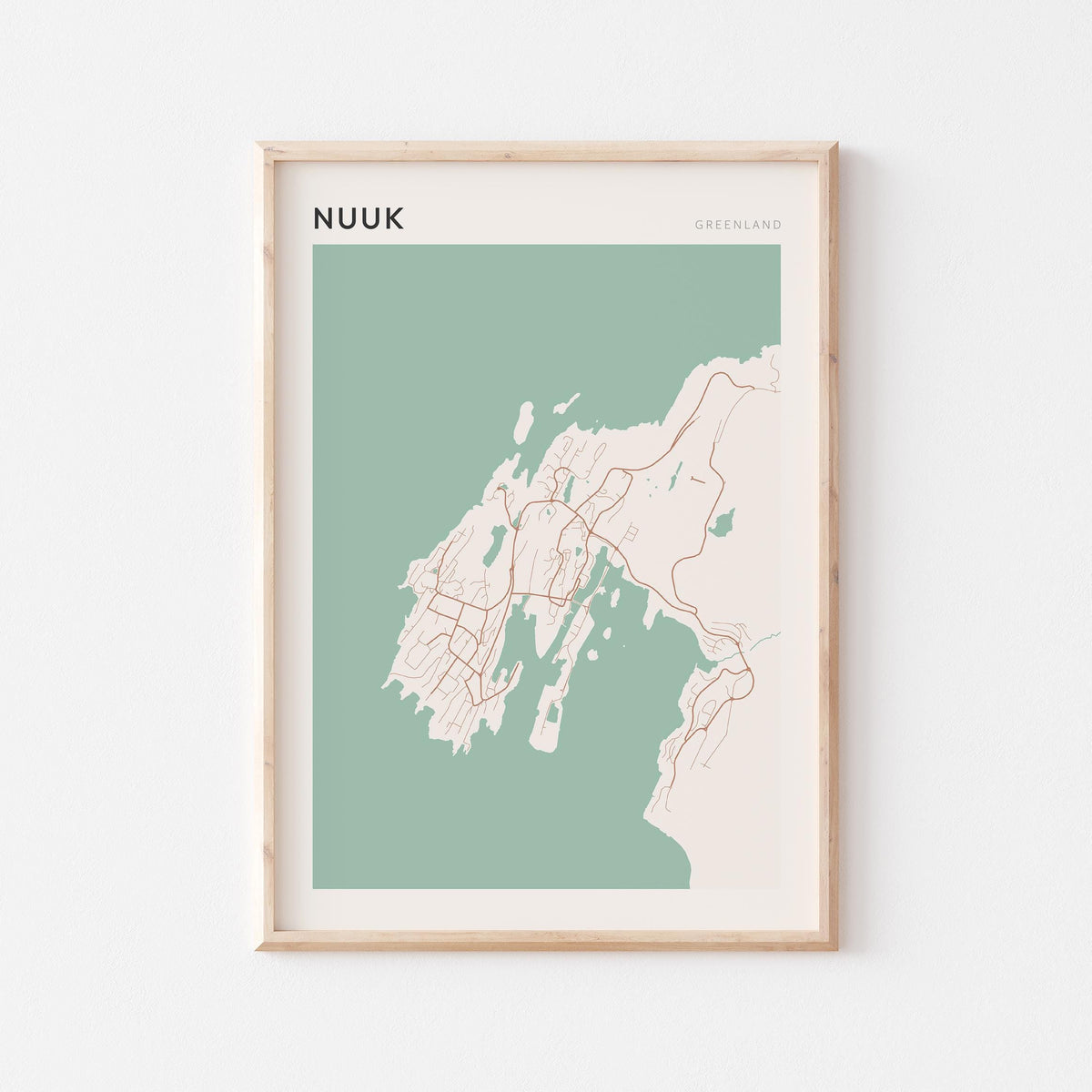 nuuk greenland map poster - image 1