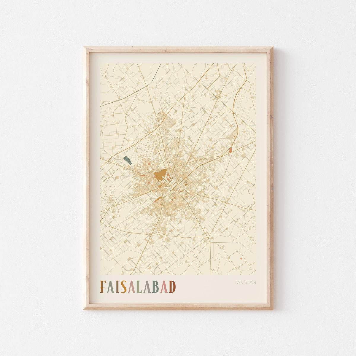 faisalabad, pakistan map poster - image 1