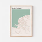 montego bay, jamaica map poster - image 1