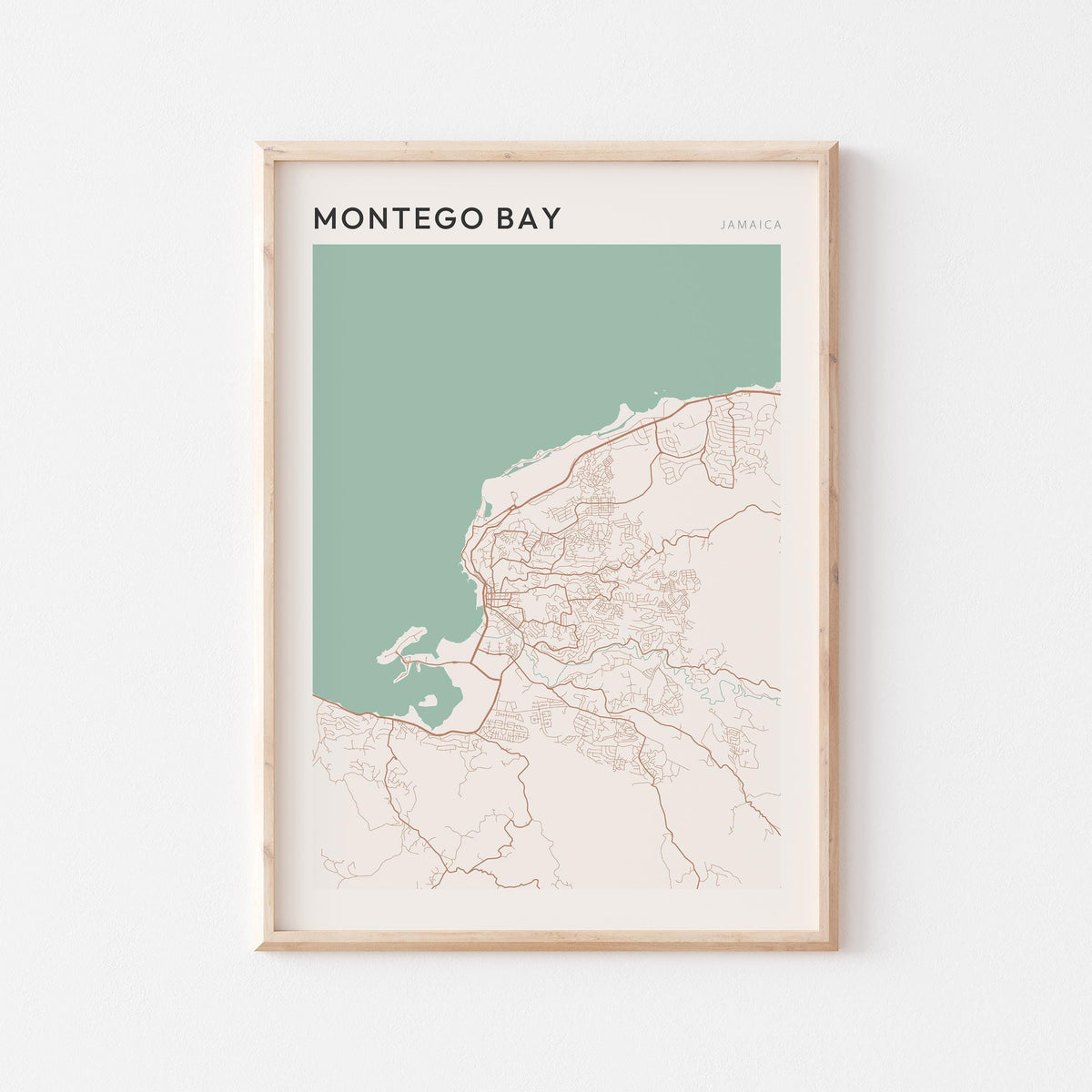 montego bay, jamaica map poster - image 1