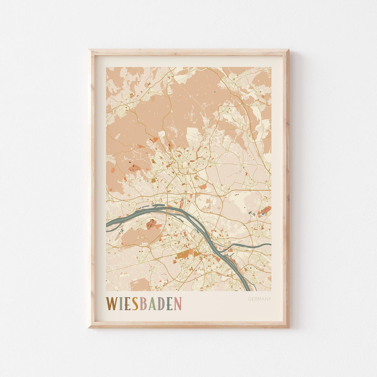 wiesbaden germany map poster - image 1