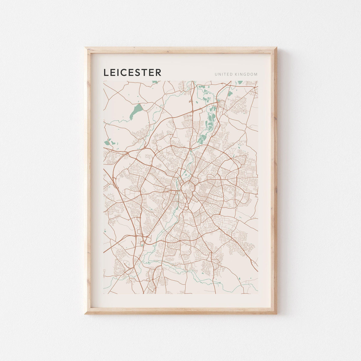 leicester, united kingdom map poster - image 1