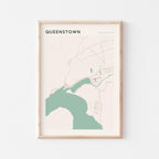 queenstown, new zealand map poster - image 1