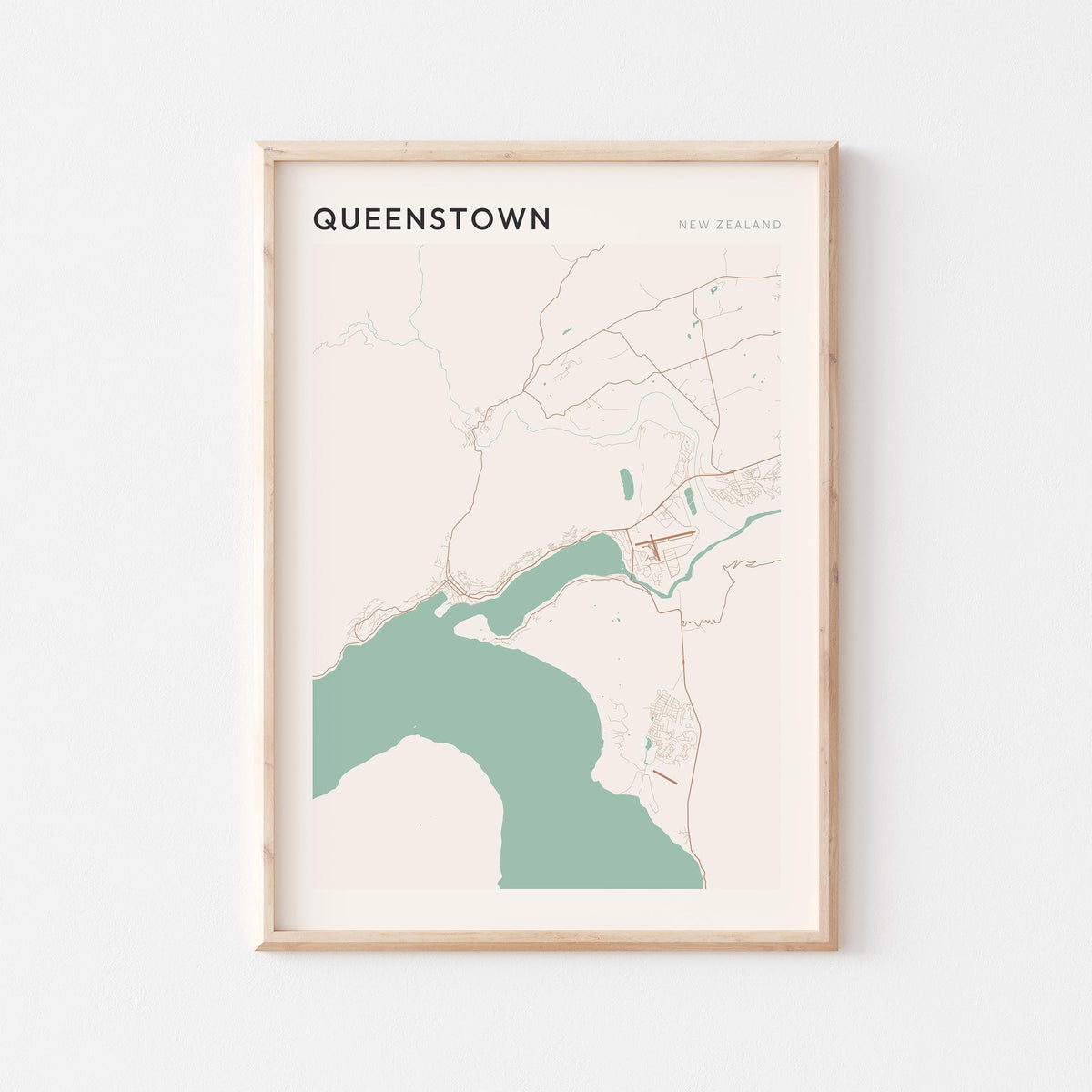 queenstown, new zealand map poster - image 1