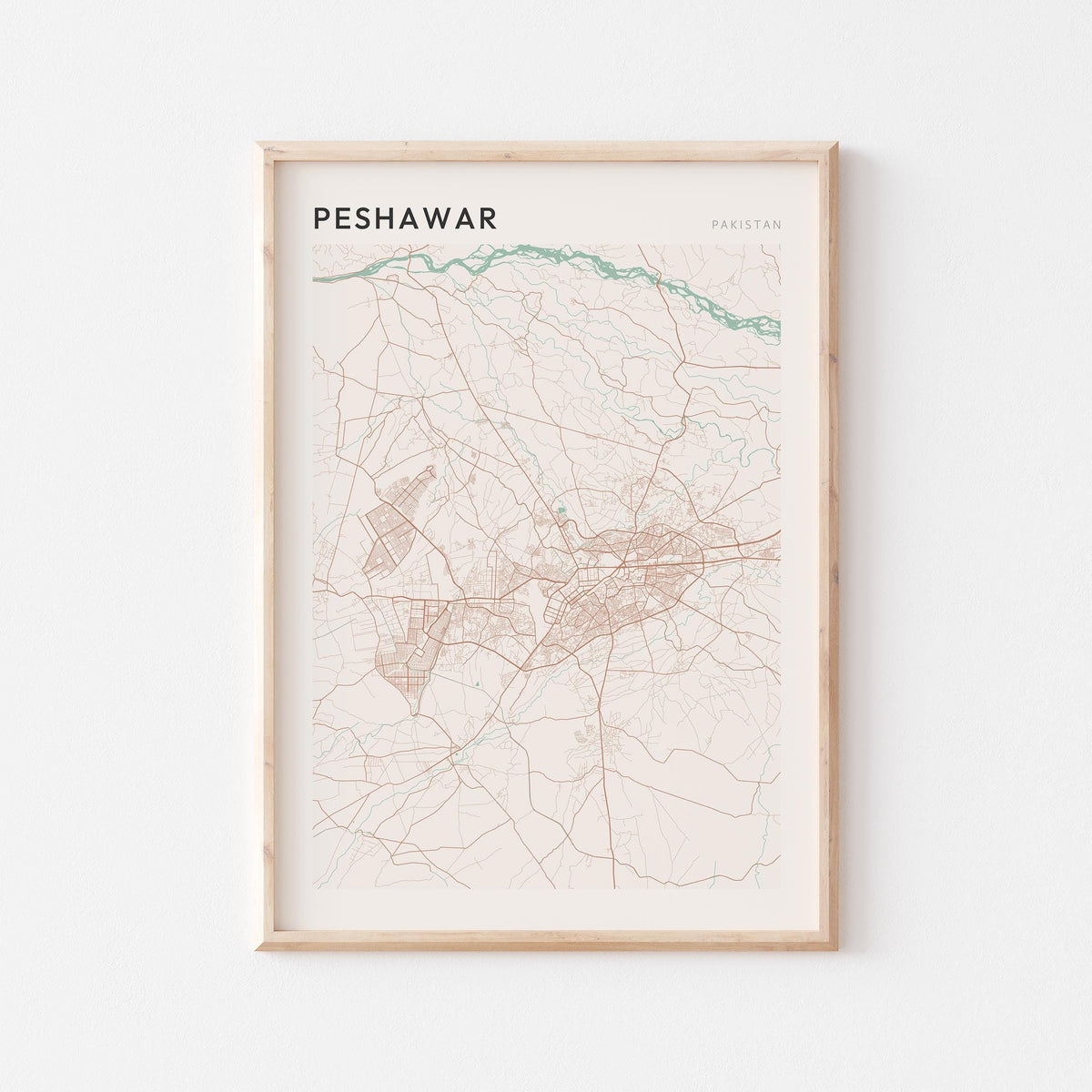 peshawar, pakistan map poster - image 1