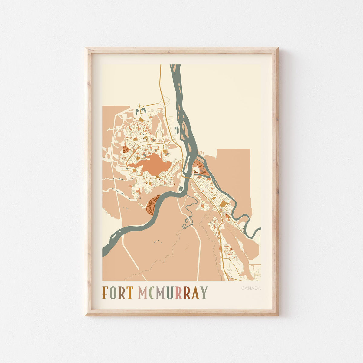 fort mcmurray, alberta map poster - image 1