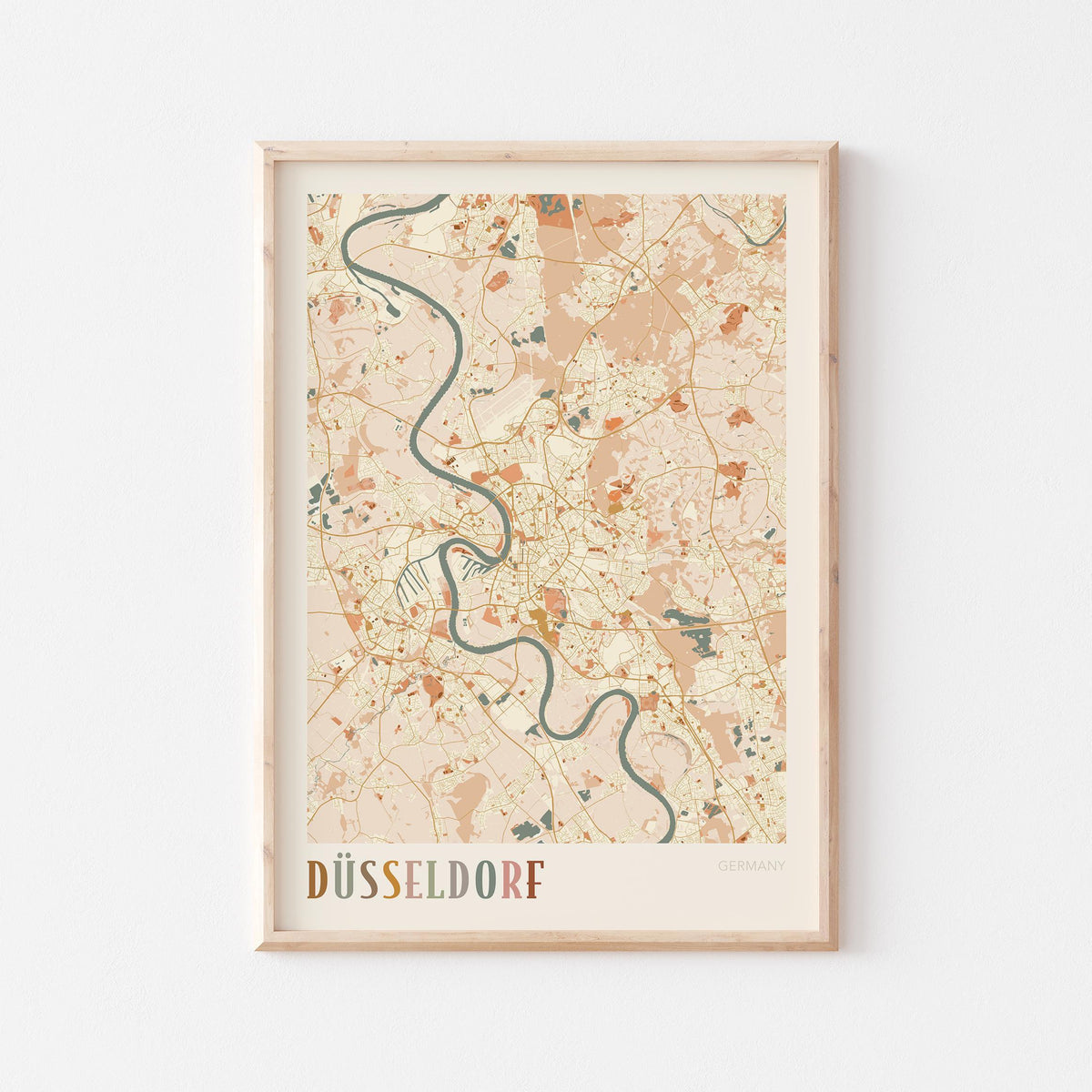 düsseldorf germany map poster - image 1