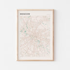 moscow russia map poster - image 1