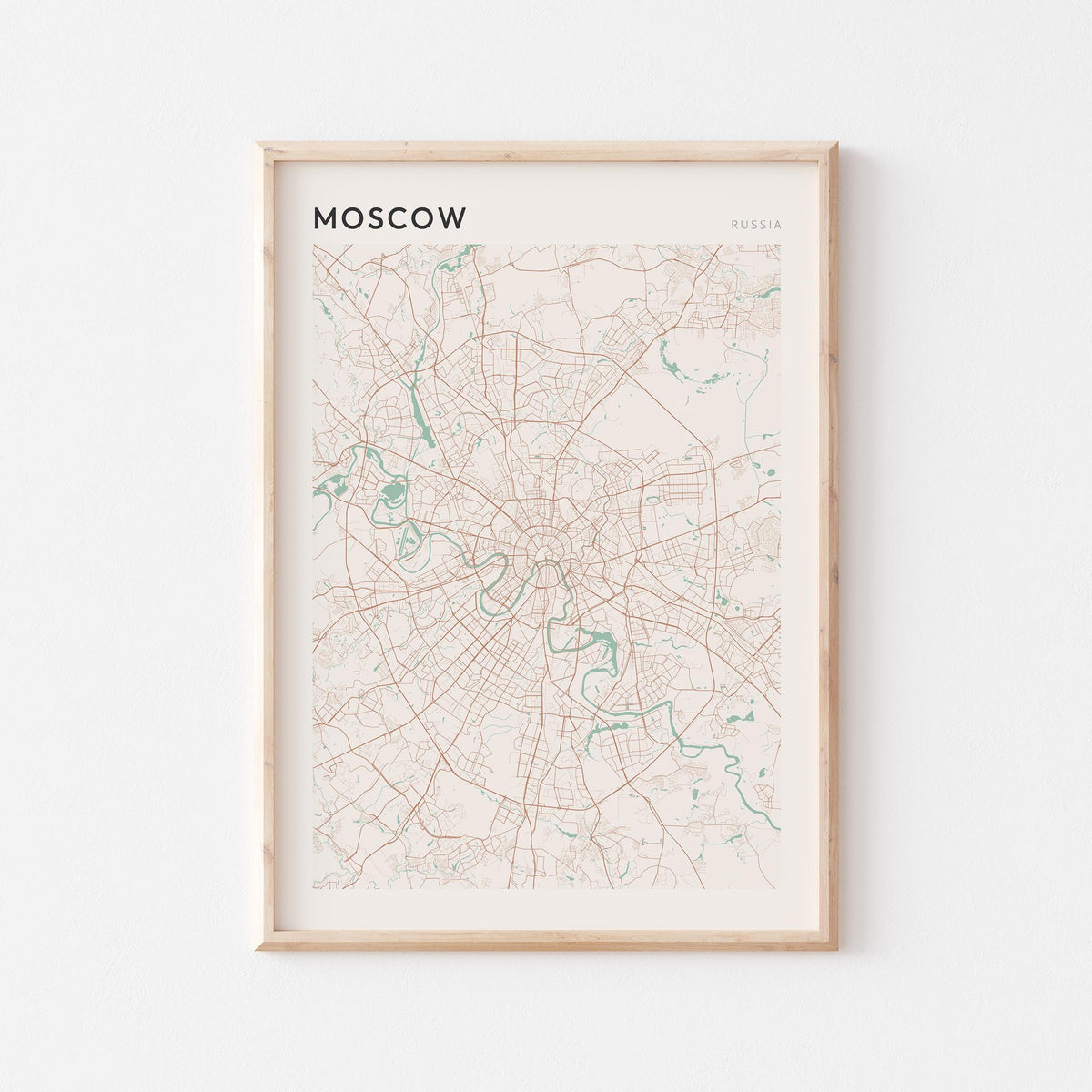 moscow russia map poster - image 1