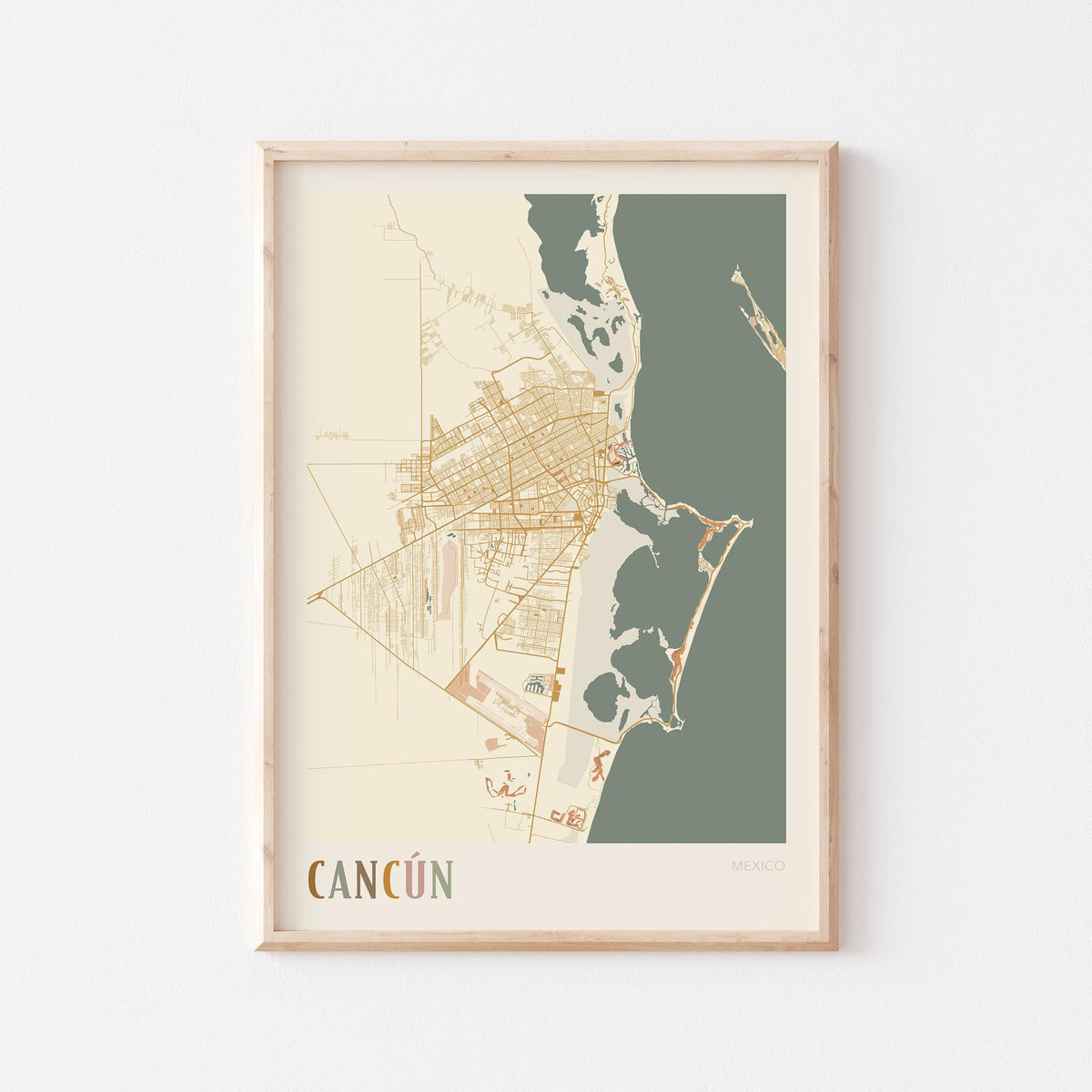 cancun, mexico map poster - image 1