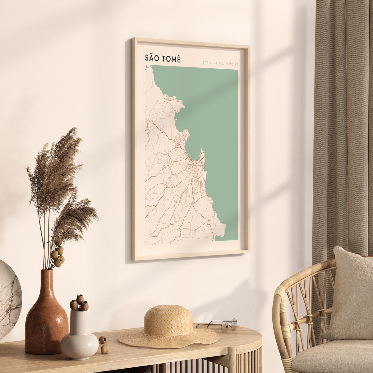 sao tome, sao tome and principe map poster - image 2