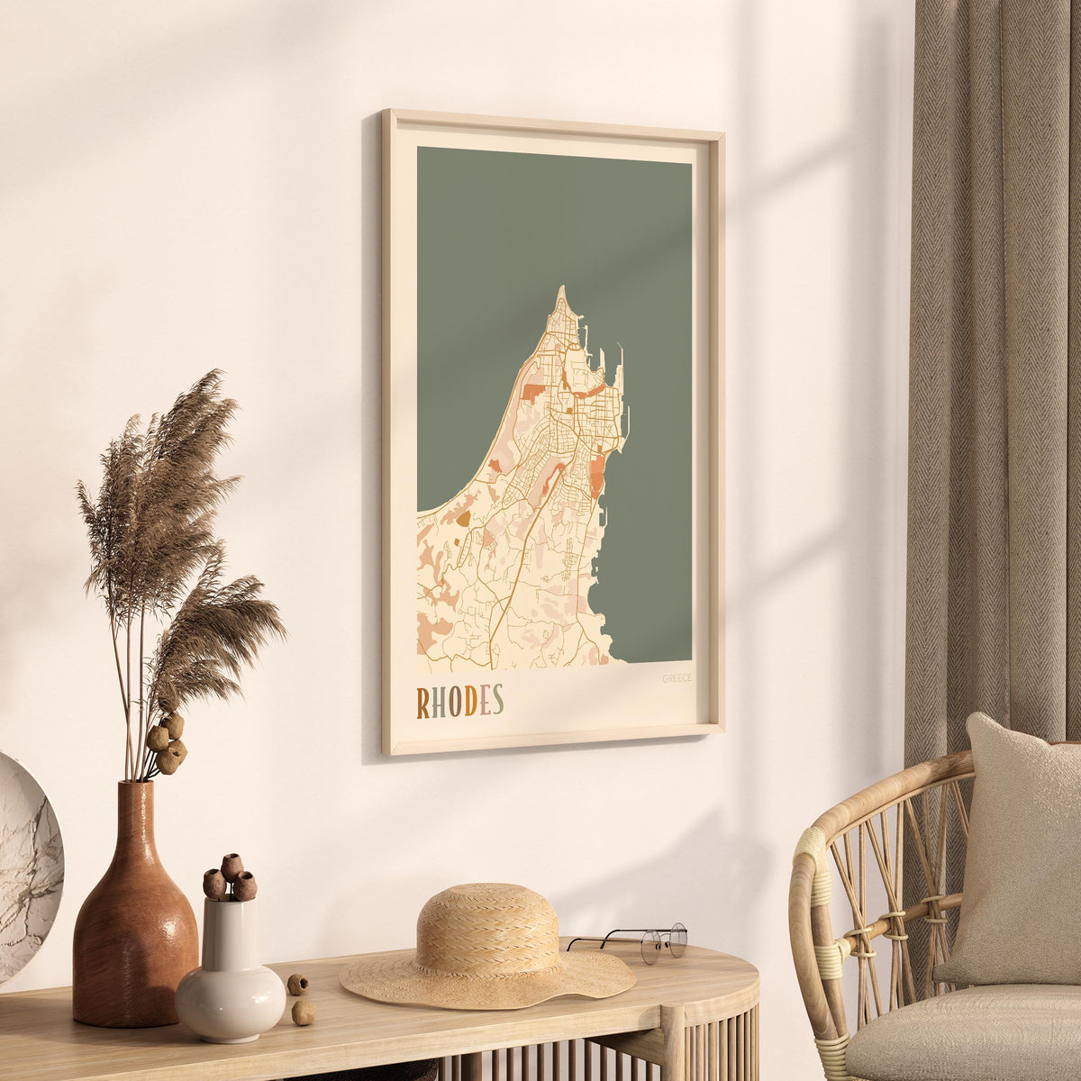 rhodes greece map poster - image 2