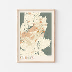 st. john's, newfoundland and labrador map poster - image 1