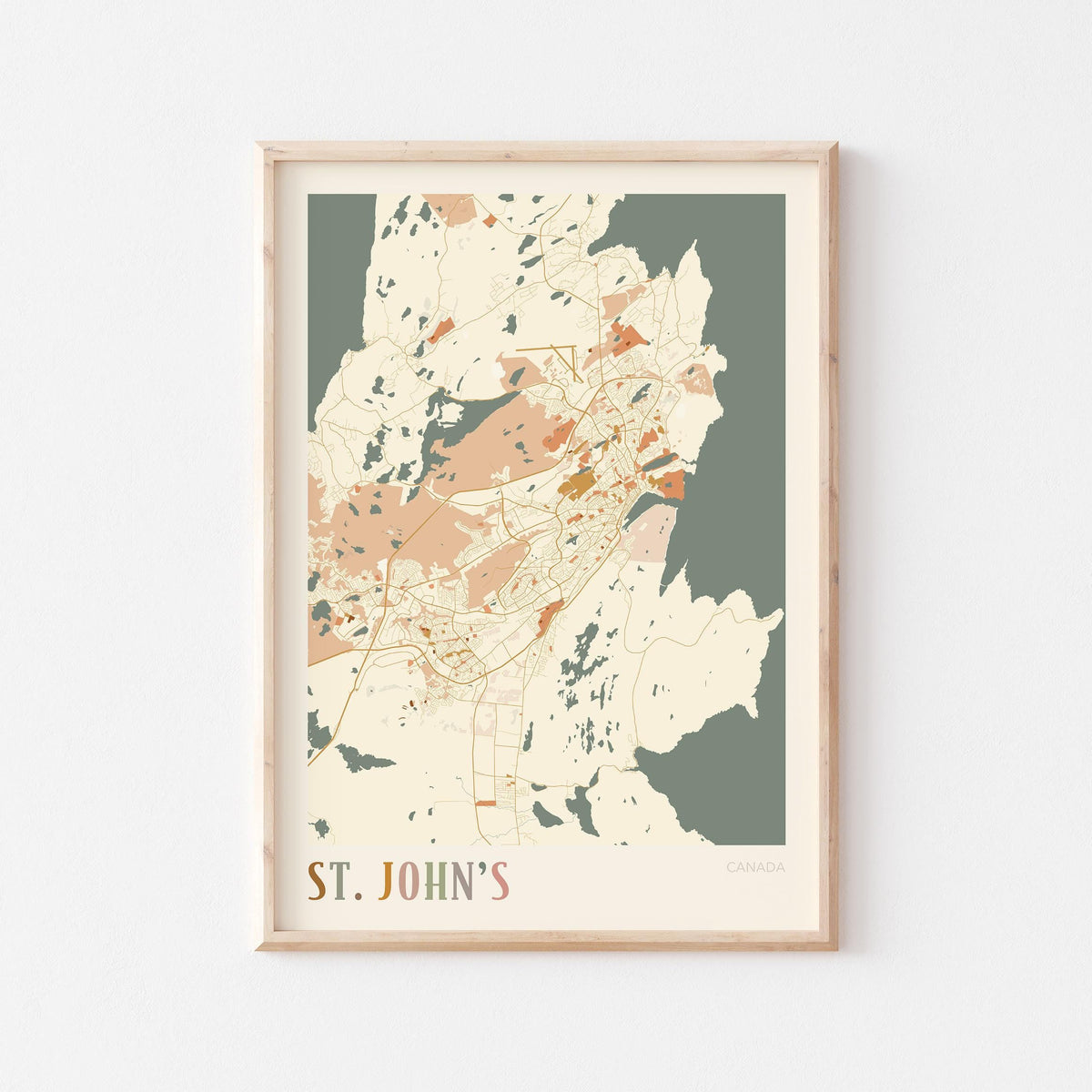 st. john's, newfoundland and labrador map poster - image 1