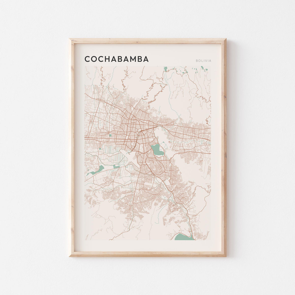 cochabamba, bolivia map poster - image 1