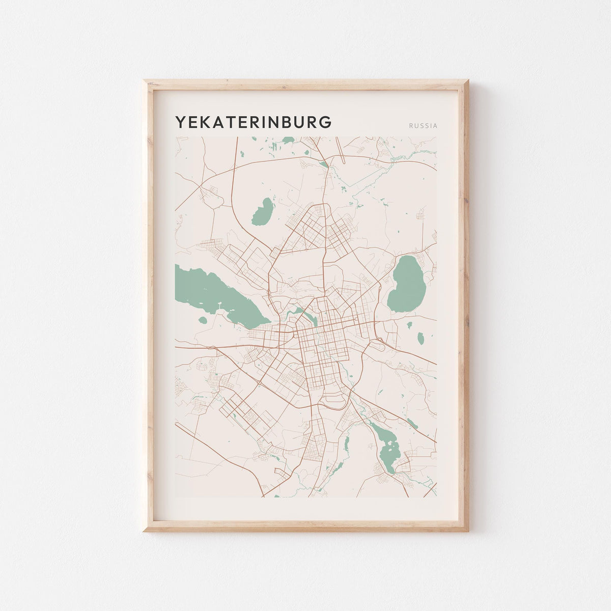 yekaterinburg russia map poster - image 1