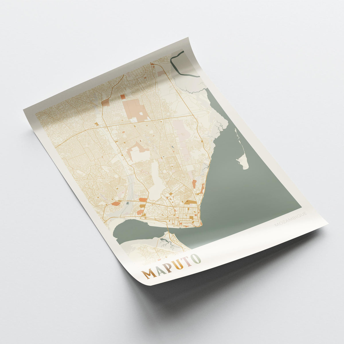 maputo, mozambique map poster - image 4