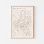 newcastle upon tyne, united kingdom map poster - image 1