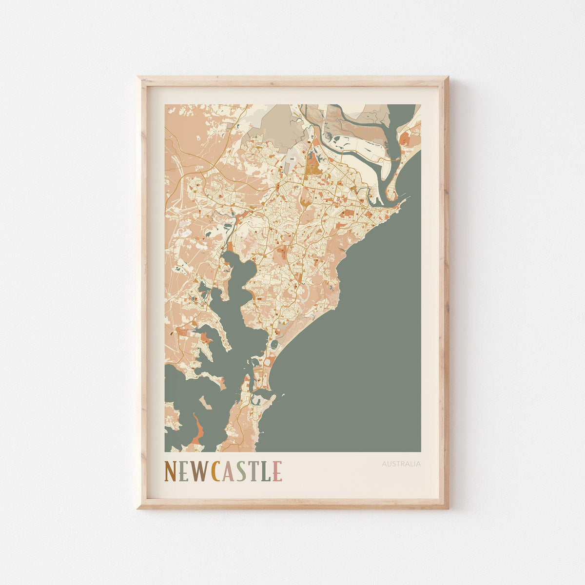 newcastle, australia map poster - image 1