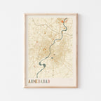 ahmedabad, india map poster - image 1