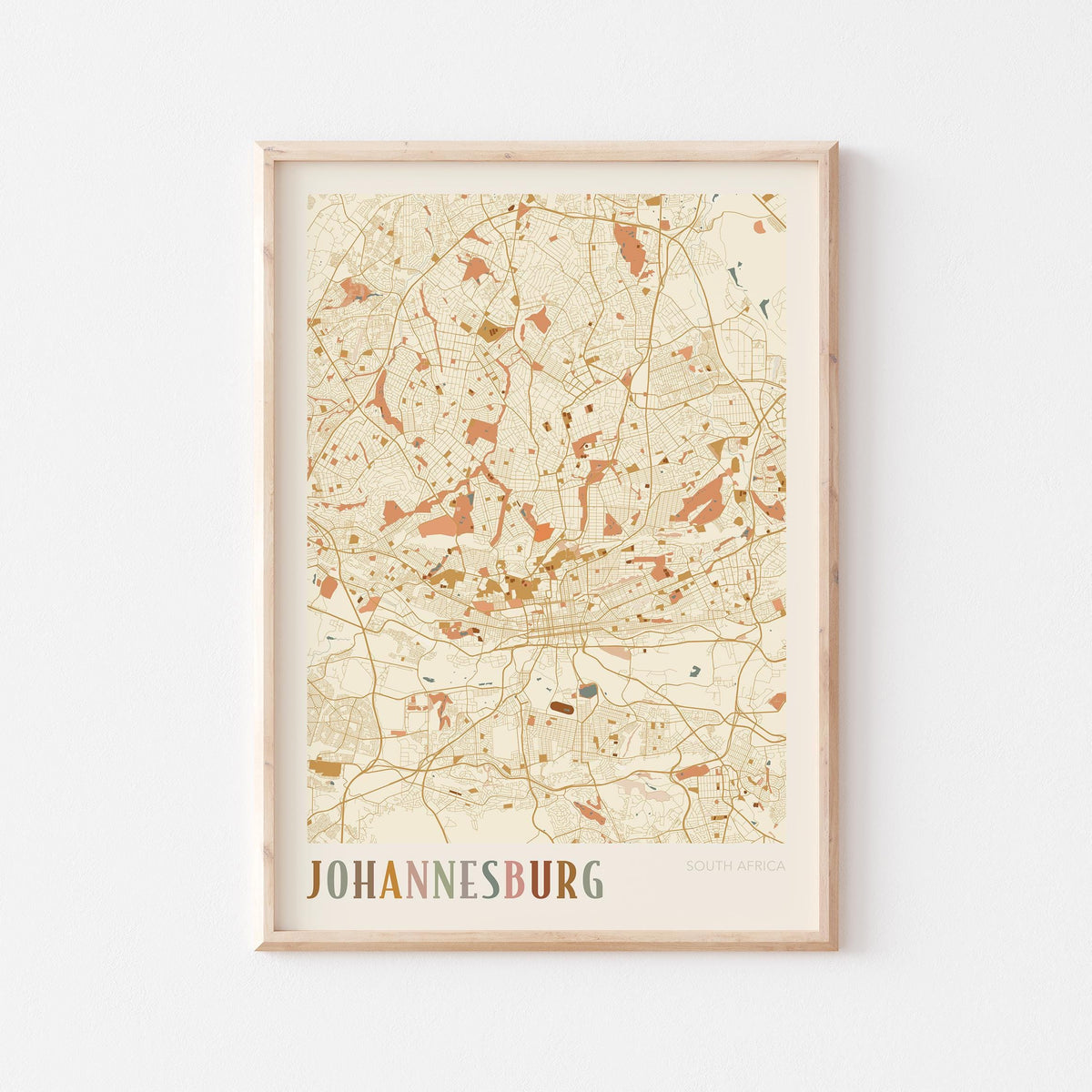 johannesburg, south africa map poster - image 1