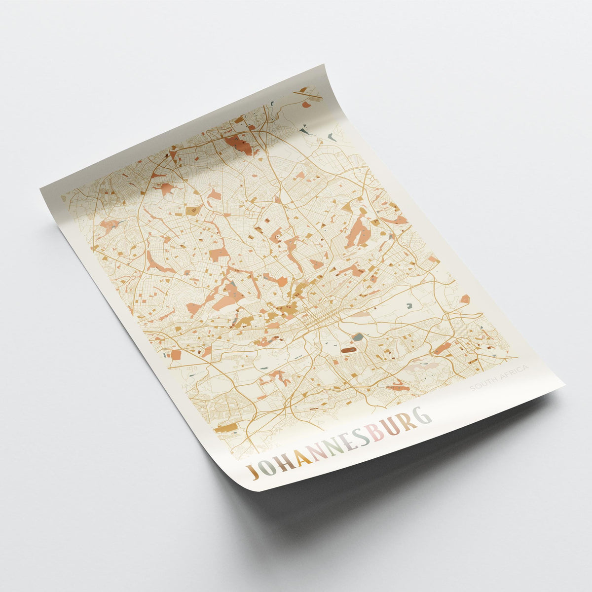 johannesburg, south africa map poster - image 4