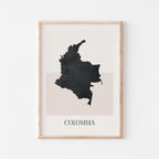 colombia map poster - minimalist boho wall art - digital download - image 1
