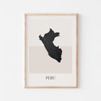 peru map poster - minimalist boho wall art - digital download - image 1