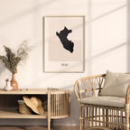 peru map poster - minimalist boho wall art - digital download - image 3