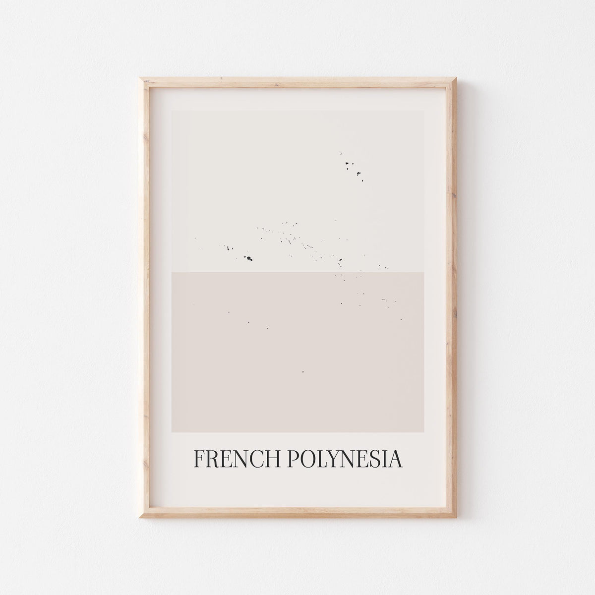 french polynesia map poster - minimalist boho wall art - digital download - image 1