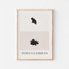 antigua and barbuda map poster - minimalist boho wall art - digital download - image 1
