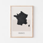 france map poster - minimalist boho wall art - digital download - image 1