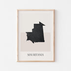 mauritania map poster - minimalist boho wall art - digital download - image 1