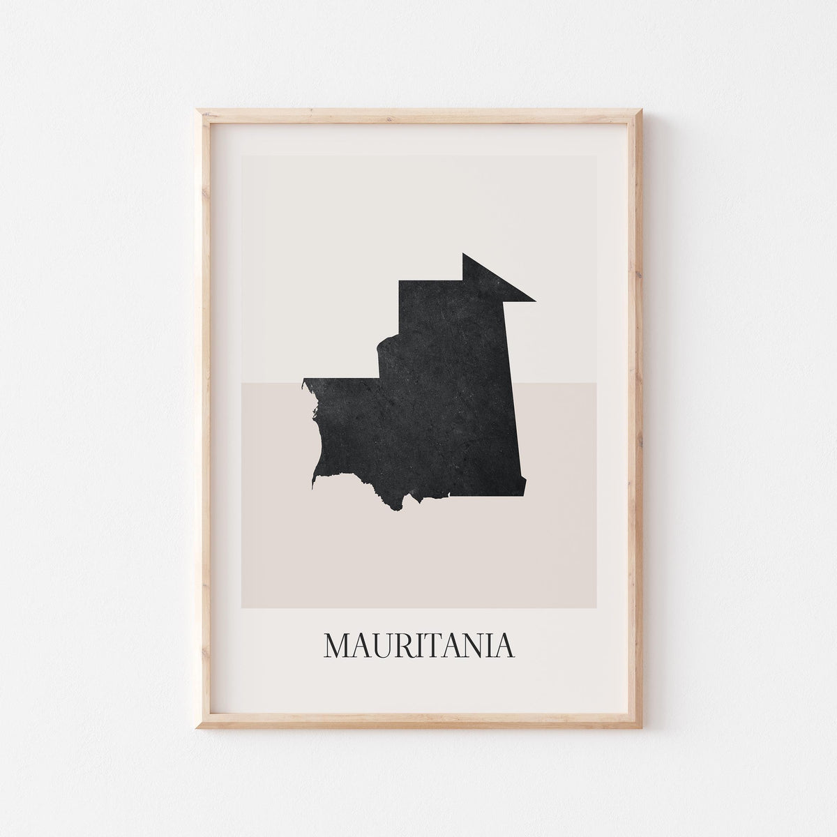mauritania map poster - minimalist boho wall art - digital download - image 1