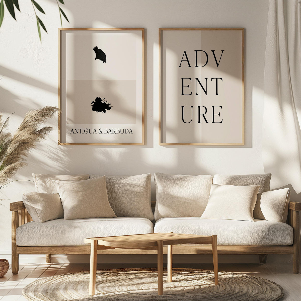 antigua and barbuda map poster - minimalist boho wall art - digital download - image 5