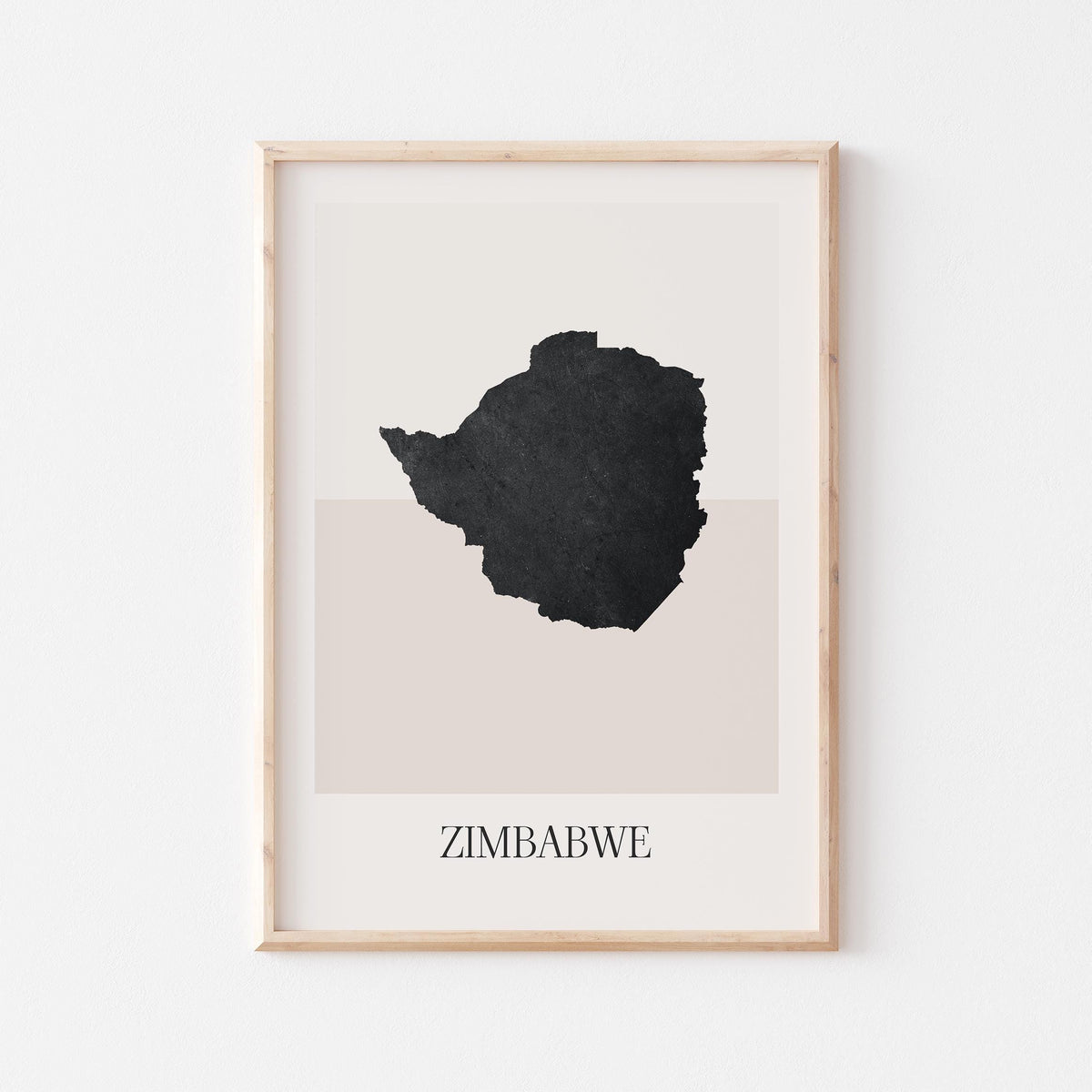 zimbabwe map poster - minimalist boho wall art - digital download - image 1