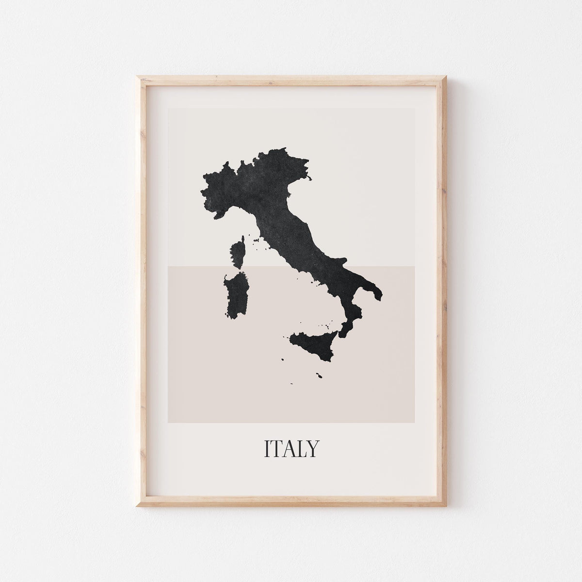 italy map poster - minimalist boho wall art - digital download - image 1