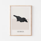 georgia map poster - minimalist boho wall art - digital download - image 1