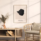 zimbabwe map poster - minimalist boho wall art - digital download - image 3