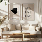 zimbabwe map poster - minimalist boho wall art - digital download - image 5