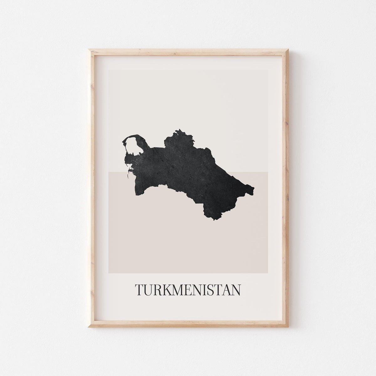 turkmenistan map poster - minimalist boho wall art - digital download - image 1