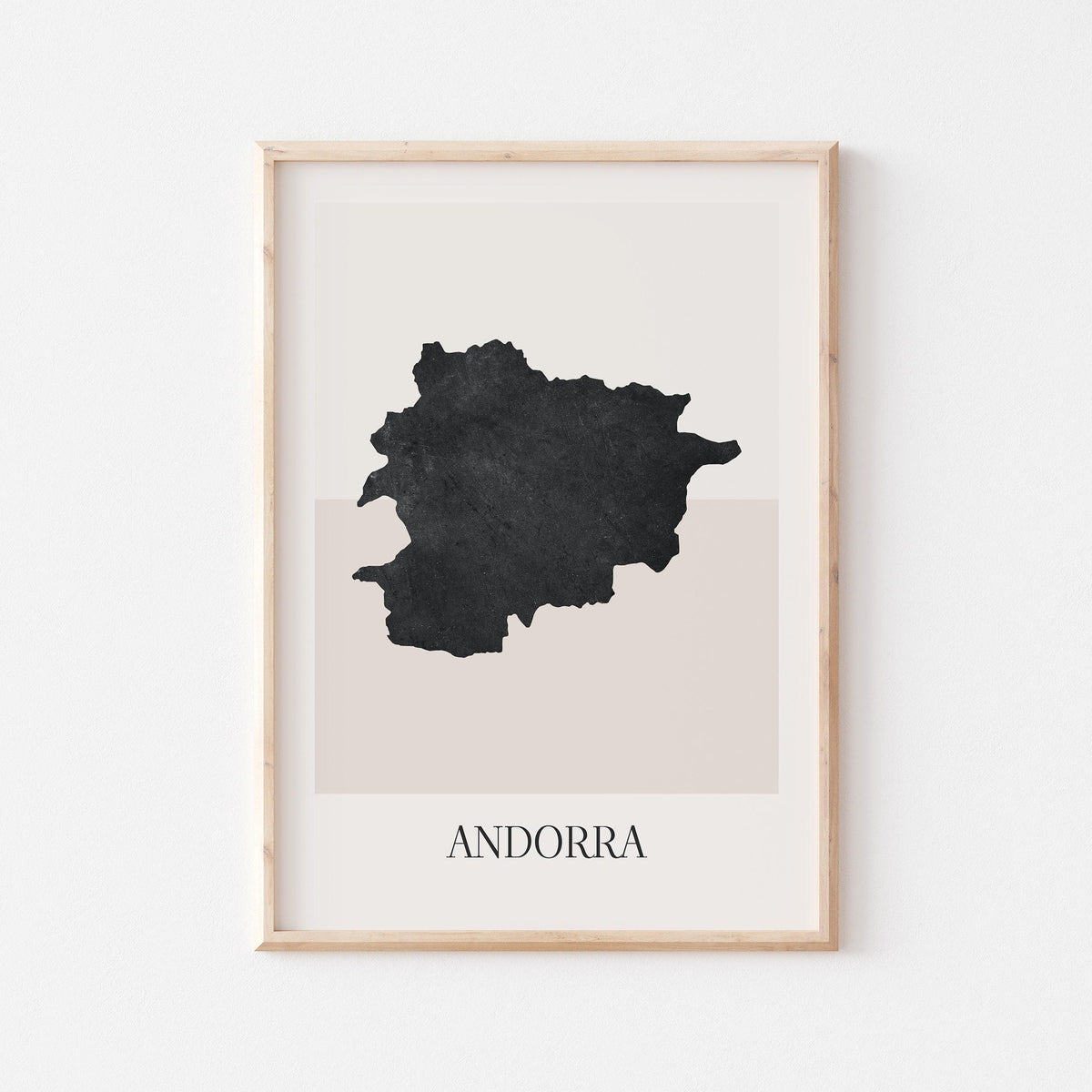 andorra map poster - minimalist boho wall art - digital download - image 1