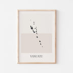 vanuatu map poster - minimalist boho wall art - digital download - image 1