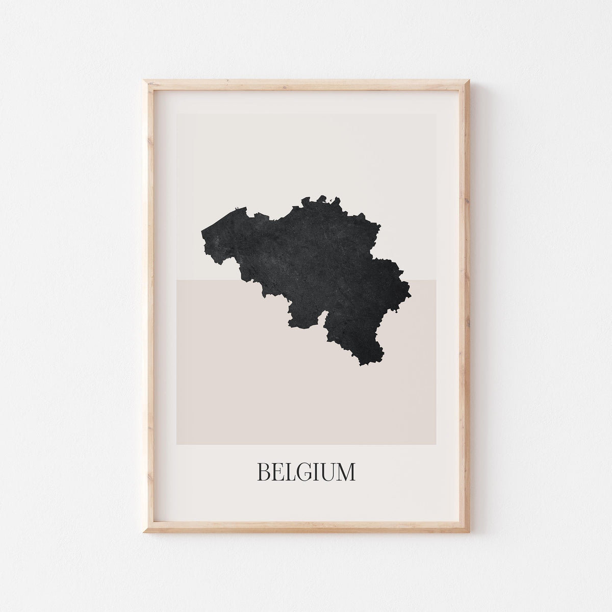 belgium map poster - minimalist boho wall art - digital download - image 1