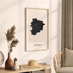 andorra map poster - minimalist boho wall art - digital download - image 2